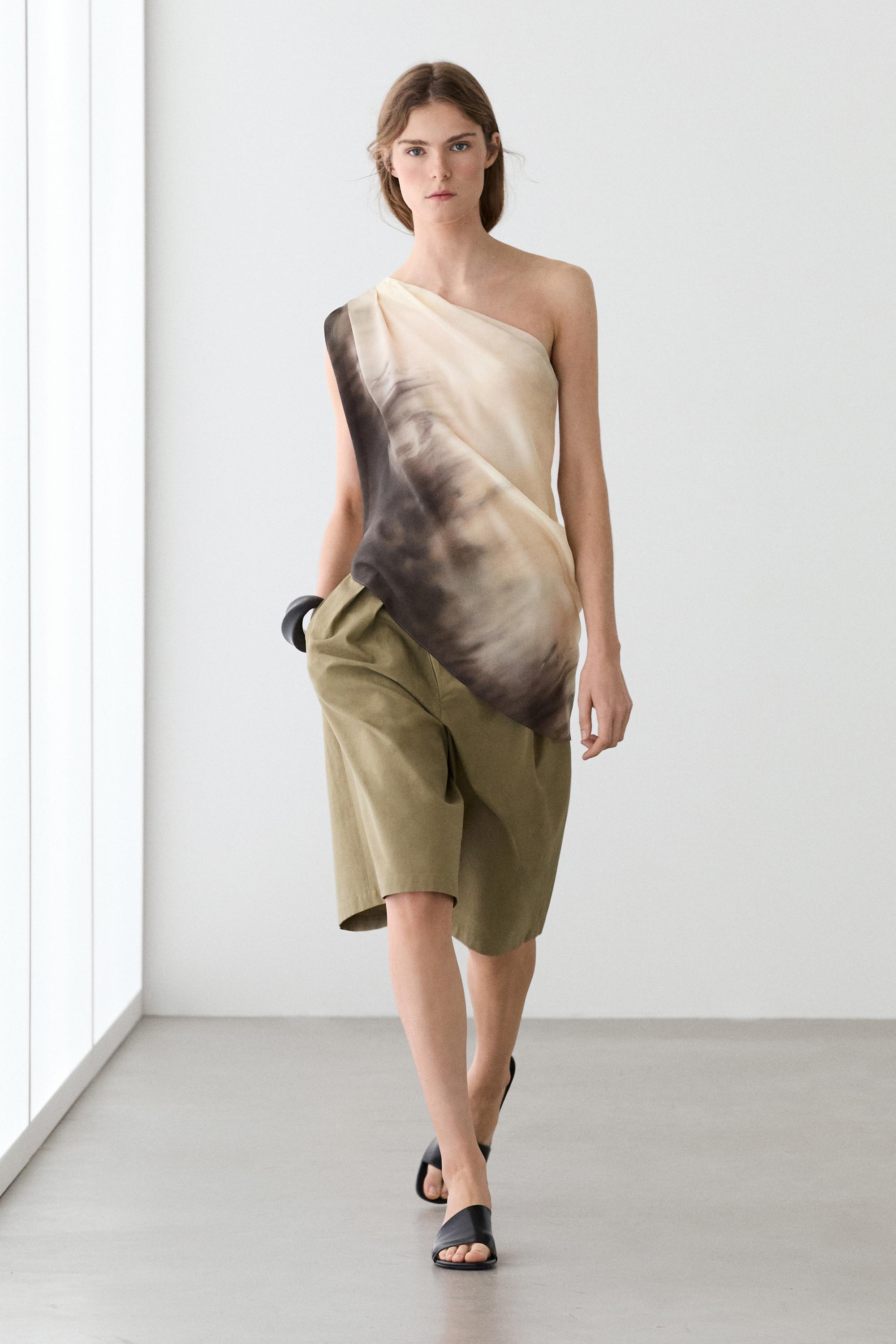 Top asymétrique drap