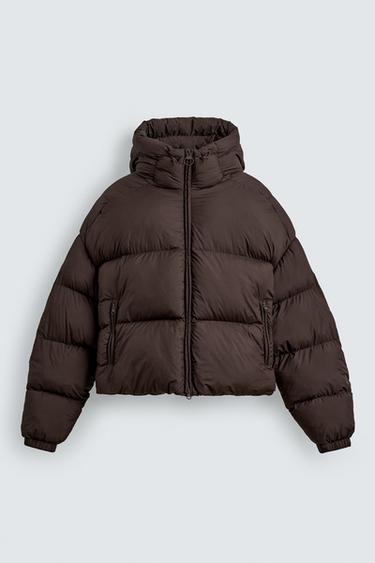 CROPPED FIT PUFFER JACKET - Brown by Zara