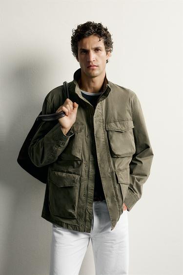 REGULAR FIT UTILITY POCKET PARKA — Khaki 2