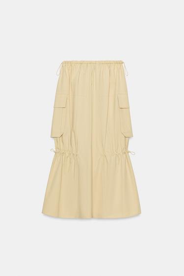 ZW COLLECTION CARGO MIDI SKIRT - Yellow by Zara - Image 7