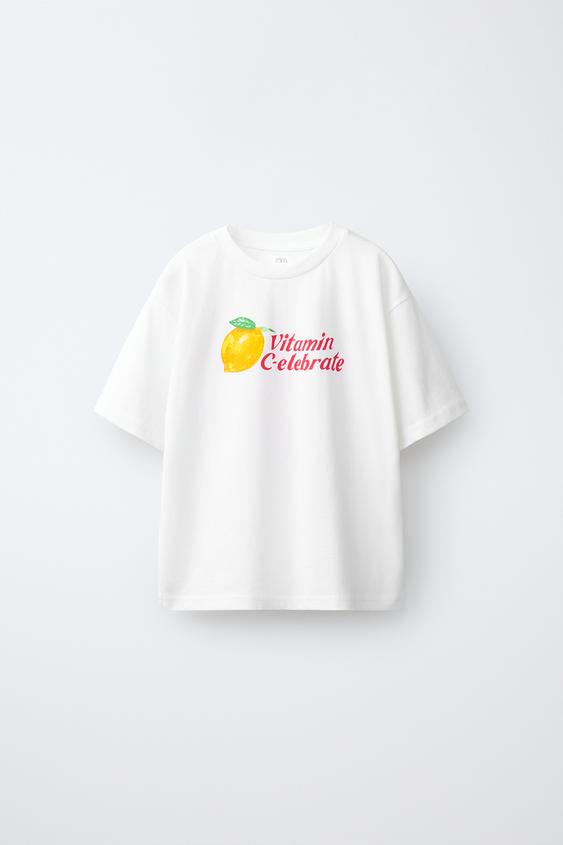 FRUIT PRINT T-SHIRT - White | ZARA India