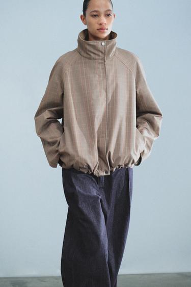 ZW COLLECTION REVERSIBLE CROPPED JACKET — Light camel 2