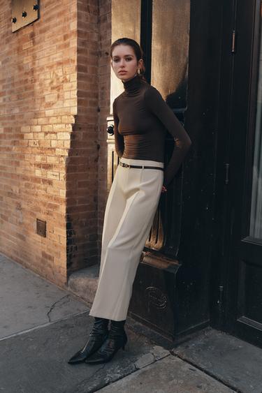 ZW COLLECTION BELTED CULOTTES - Stone by Zara - Image 0