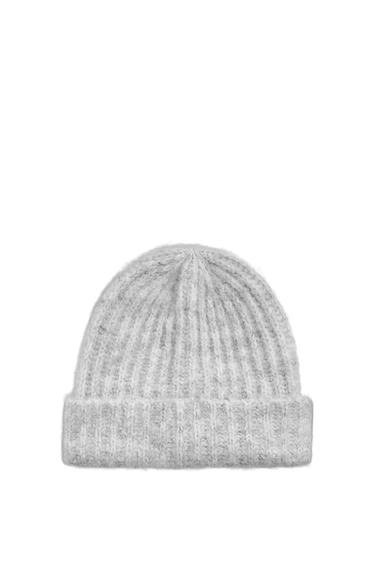 TEXTURED KNIT BEANIE - White by Zara