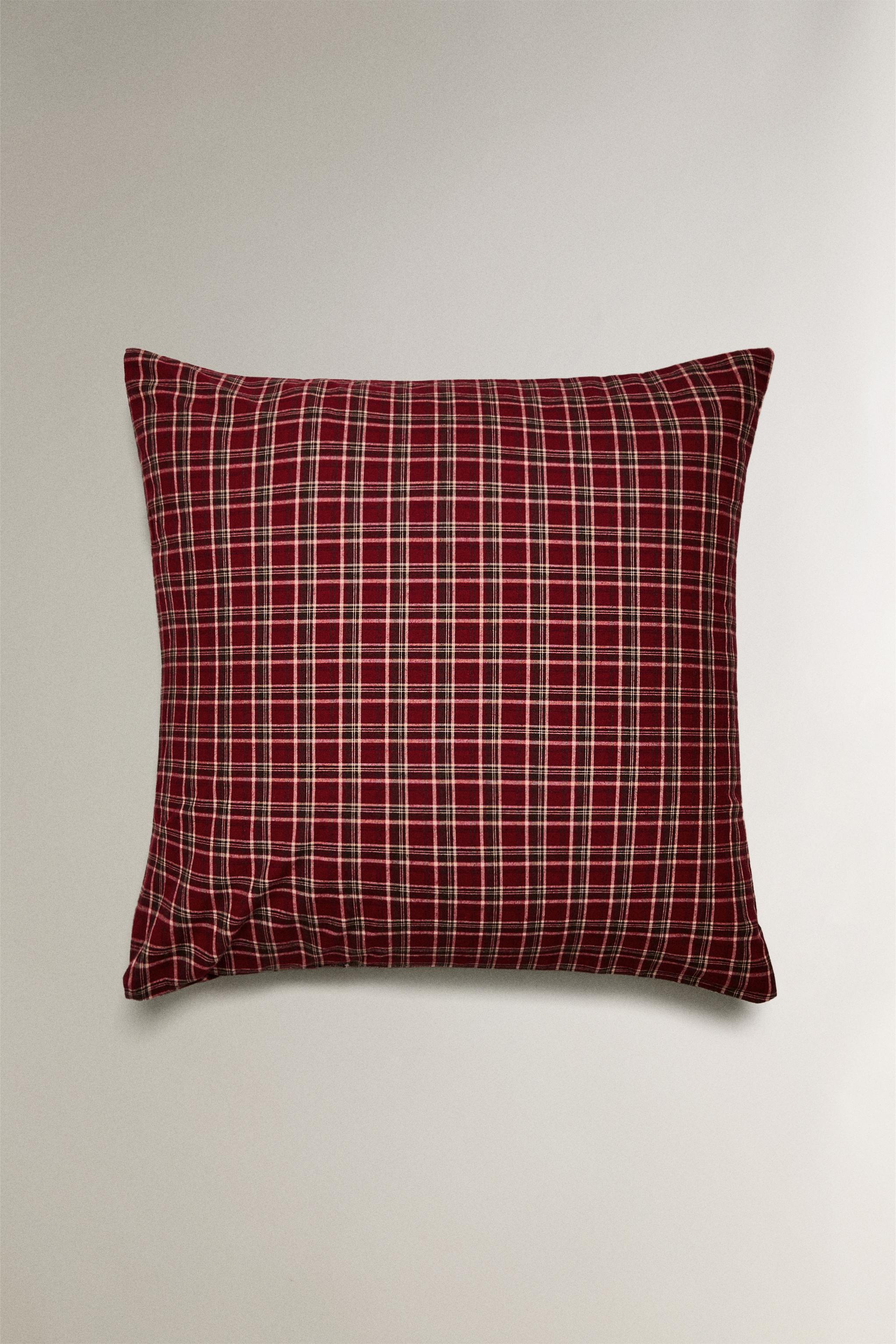 RED CHECK CHRISTMAS FLANNEL PILLOWCASE