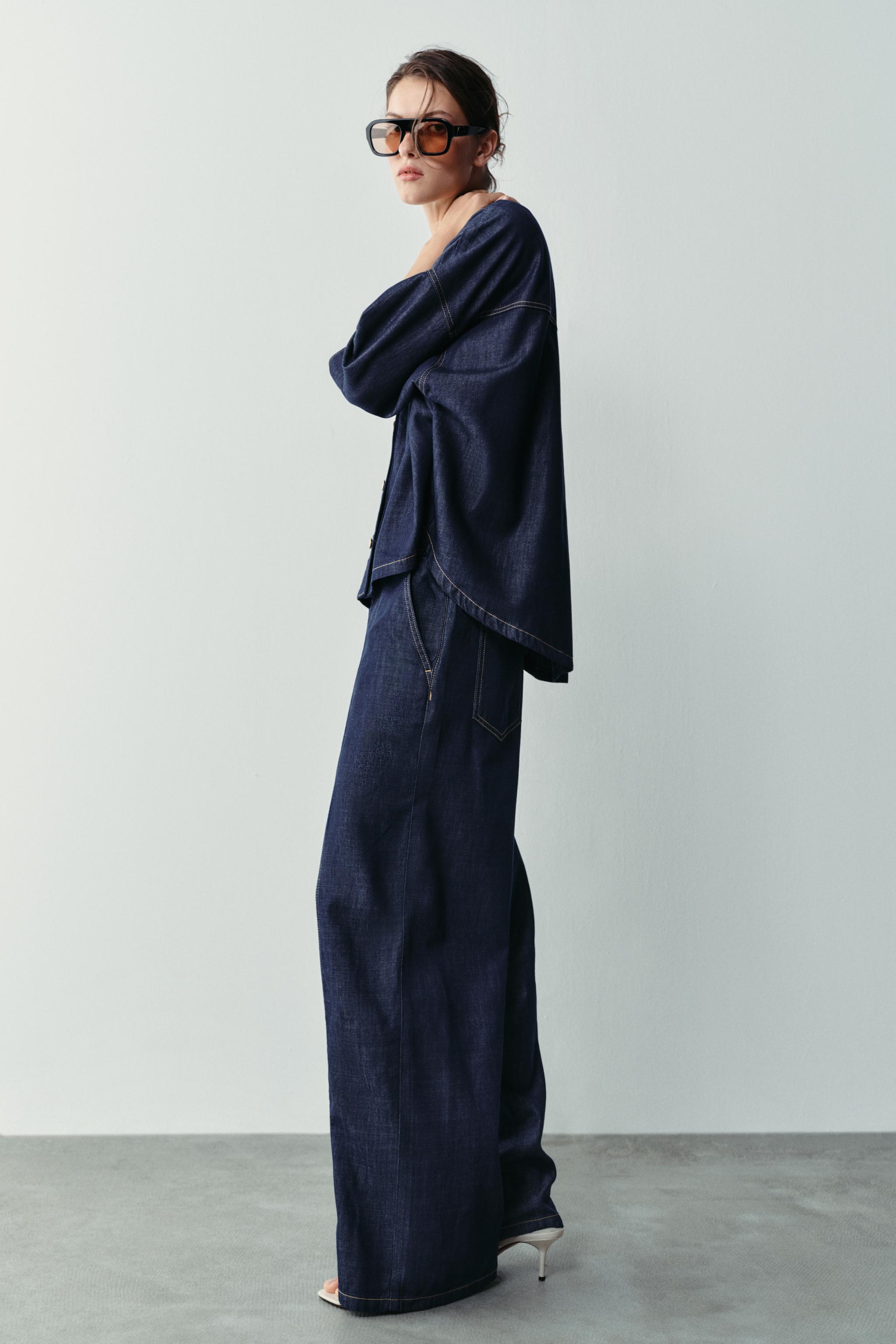 Женские рубашки Zara Z1975 WIDE SLEEVE DENIM SHIRT — фото 5