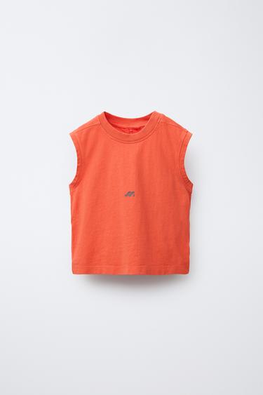 GARMENT DYE LOGO T-SHIRT - Coral by Zara