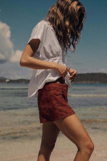 LEDER-SHORTS 100 % – ZW COLLECTION LIMITED EDITION - Ziegelrot von Zara - Bild 0