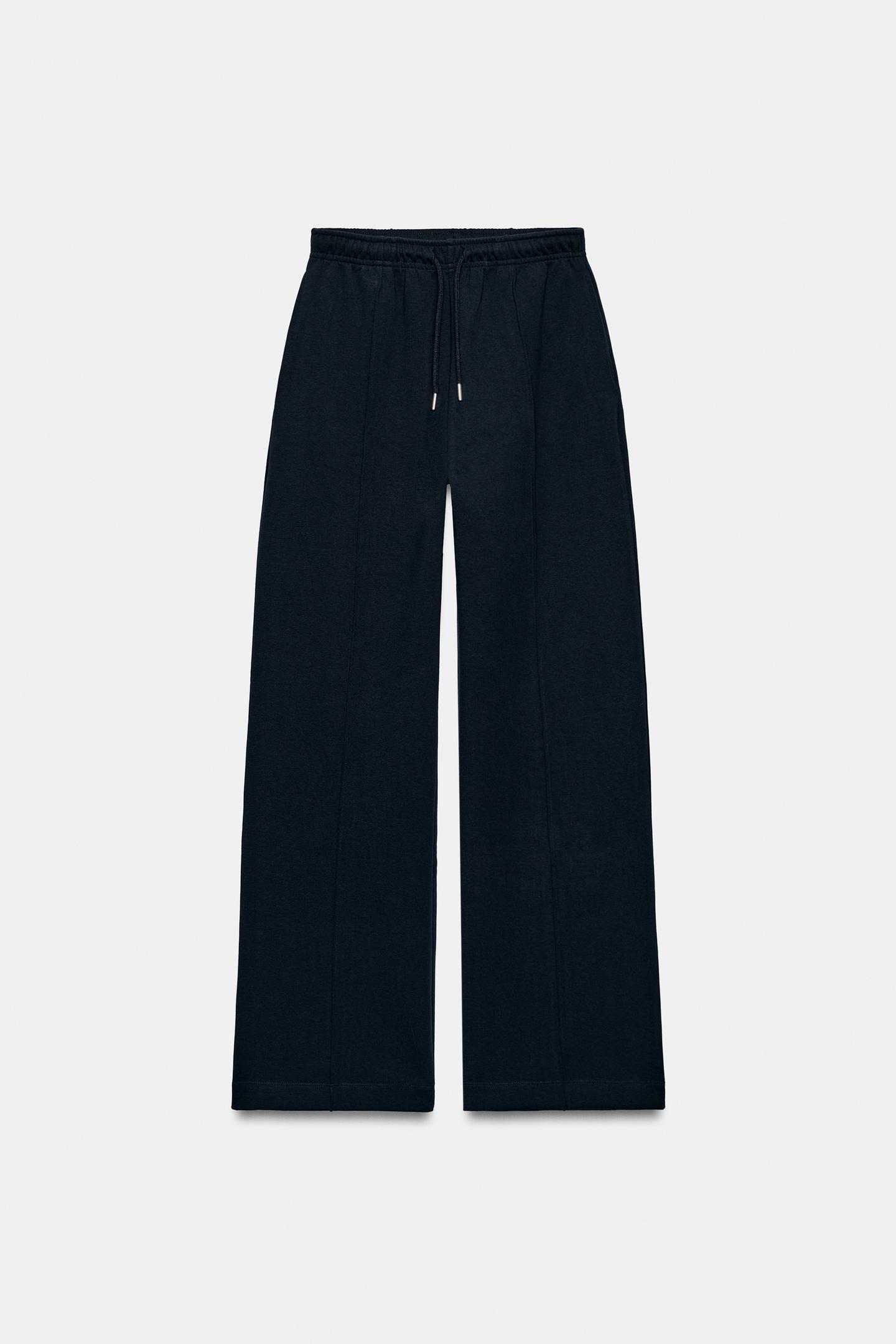 Женские брюки Zara Interlock Seam, цвет: Тёмно-синий — фото 5