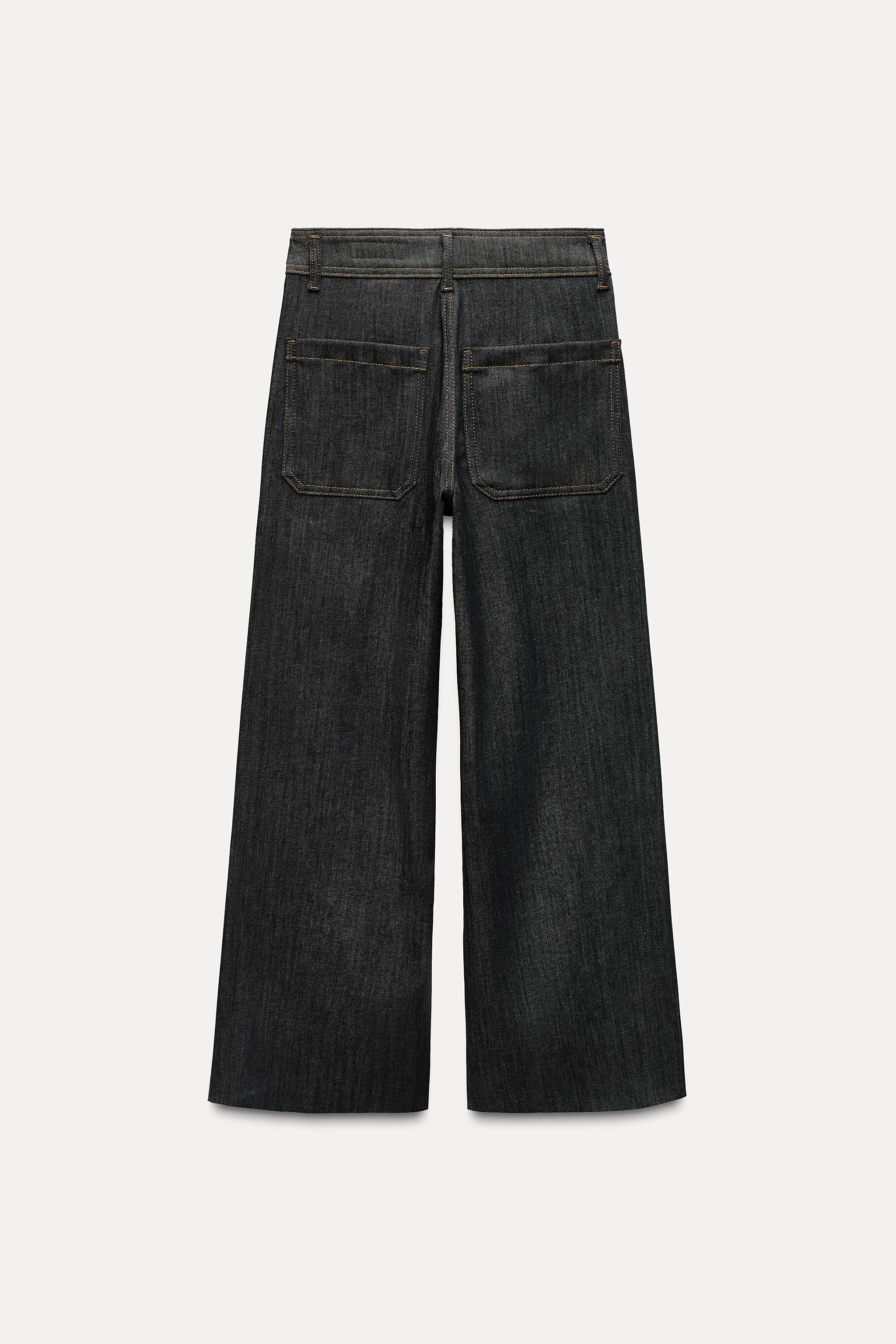 ZARA シームディティール　ストレートレッグ　デニムパンツ シームディテール バギー デニムパンツ - カーボン | ZARA Japan