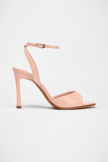 SANDALIA TACÓN EFECTO CRAQUELADO - Rosa de Zara