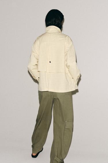 ZW COLLECTION CONTRAST COLLAR CHECK JACKET - Butter by Zara - Image 3