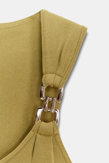 METAL DETAIL KNIT TOP - Mid-green de Zara - Image 2