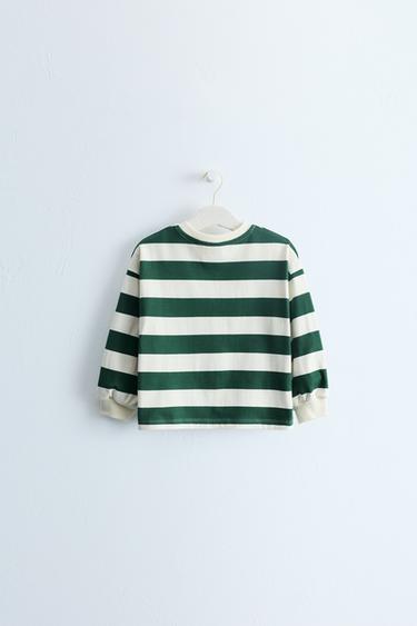 ZARA TIMELESS - STRIPED PRINT T-SHIRT — GREEN 2