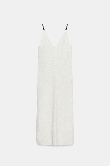 ROBE À PAILLETTES ZW COLLECTION - Blanc de Zara - Image 4