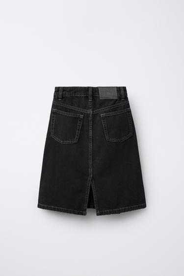 JUPE MIDI EN DENIM - Noir de Zara - Image 1