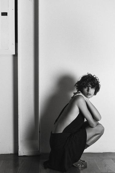 HALTER PLAYSUIT DRESS - Dark brown by Zara - Image 4