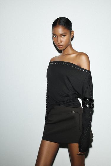 SKORT WITH BELT - Chocolate brown by Zara