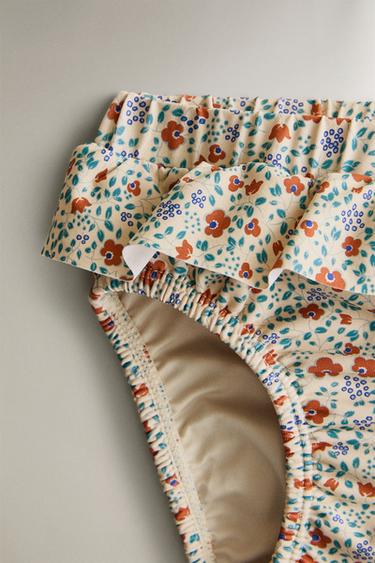 CULOTTE DE PLAGE BÉBÉ À VOLANT FLEURS - Sable de Zara - Image 1