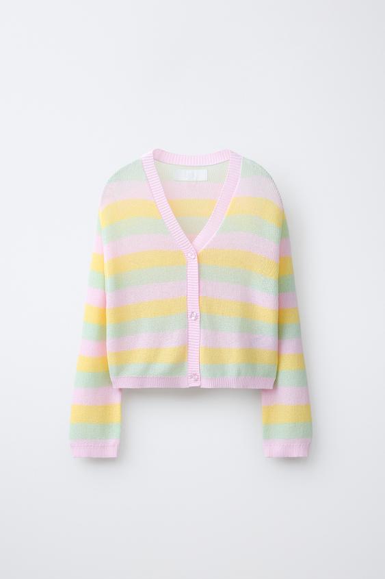 CHAQUETA PUNTO RAYAS - Multicolor de Zara - Imagen 0