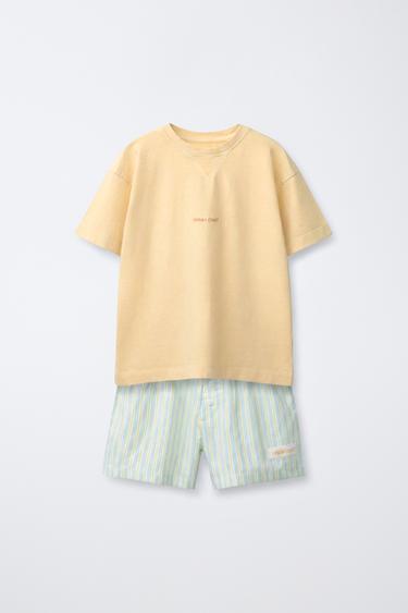 6-14/ STRIPED COMBINED PYJAMAS - Yellow by Zara