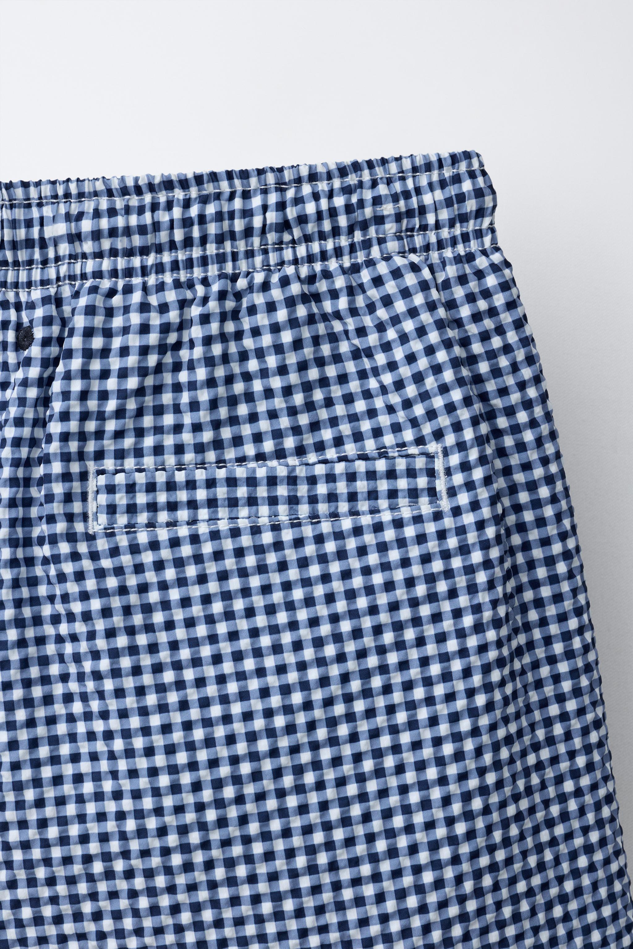 6-14 YEARS/ GINGHAM SWIM SHORTS