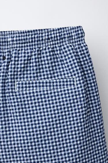 6-14 ANS/ SHORT DE BAIN À CARREAUX VICHY - Bleu de Zara - Image 3