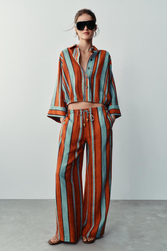 CAMISA RAYAS MANGA ANCHA - Multicolor de Zara - Imagen 0