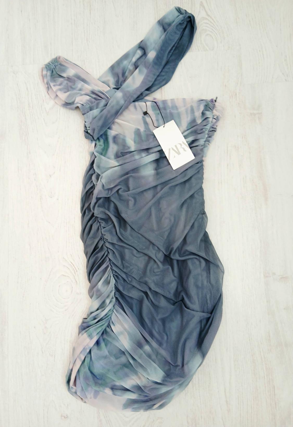 PRINTED TULLE ASYMMETRIC DRESS - Image 2