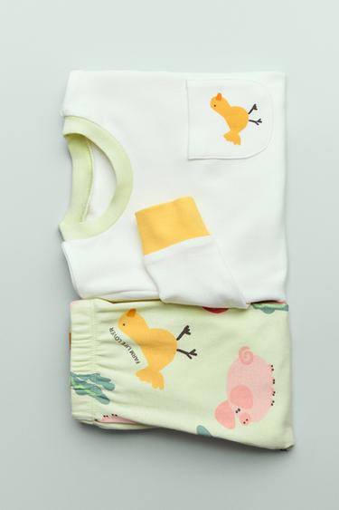 2-6 AÑOS/ PIJAMA GRANJA - Verde de Zara