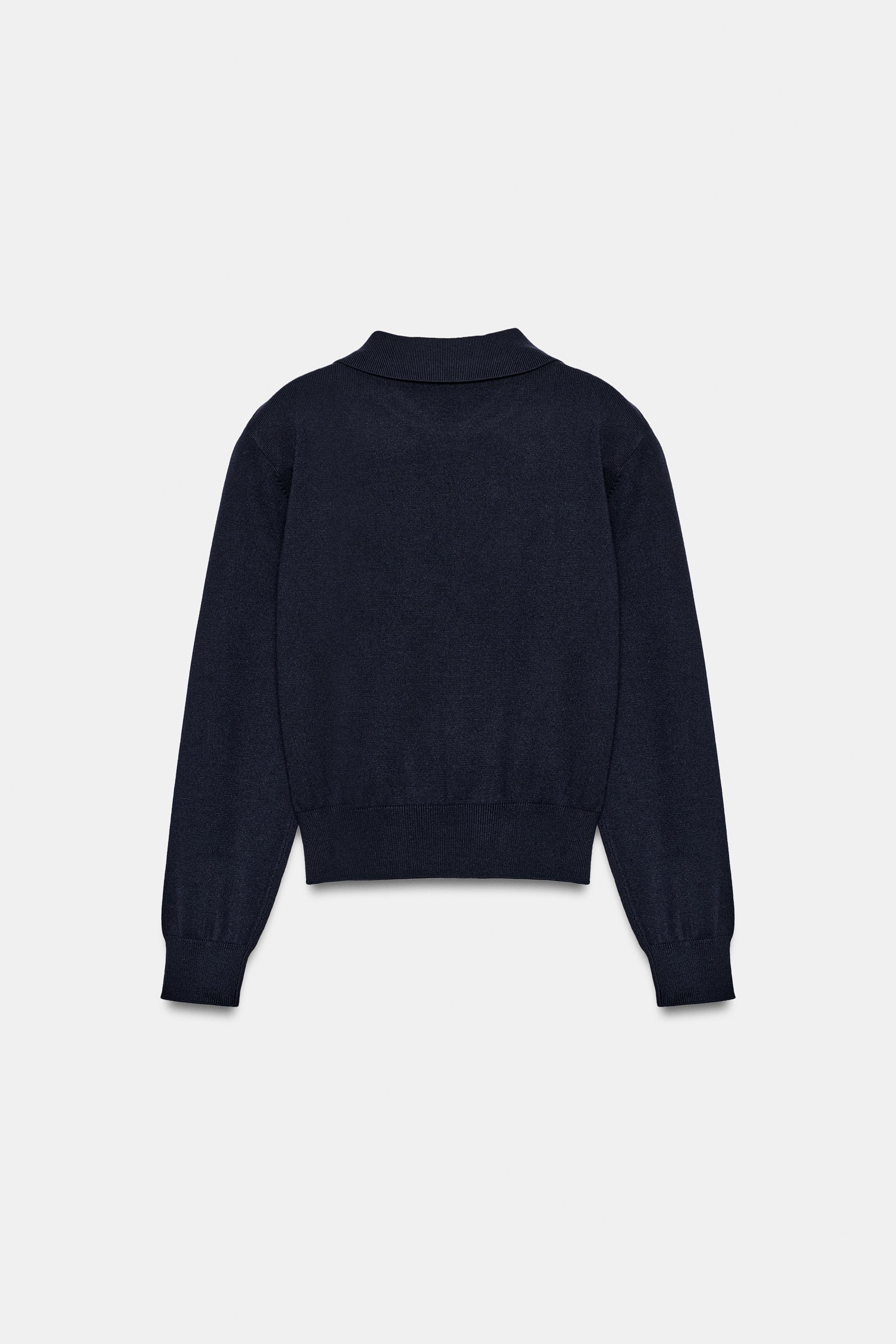 Zara SHOULDER PAD KNIT POLO — фото 6