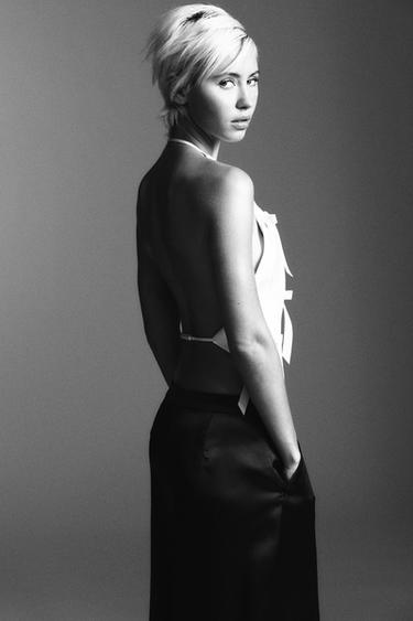 HALTER TOP WITH BOWS - Oyster-white by Zara - Image 2