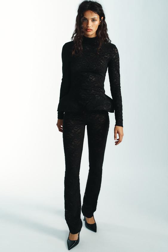 LEGGINGS LACE - Negro de Zara - Imagen 0