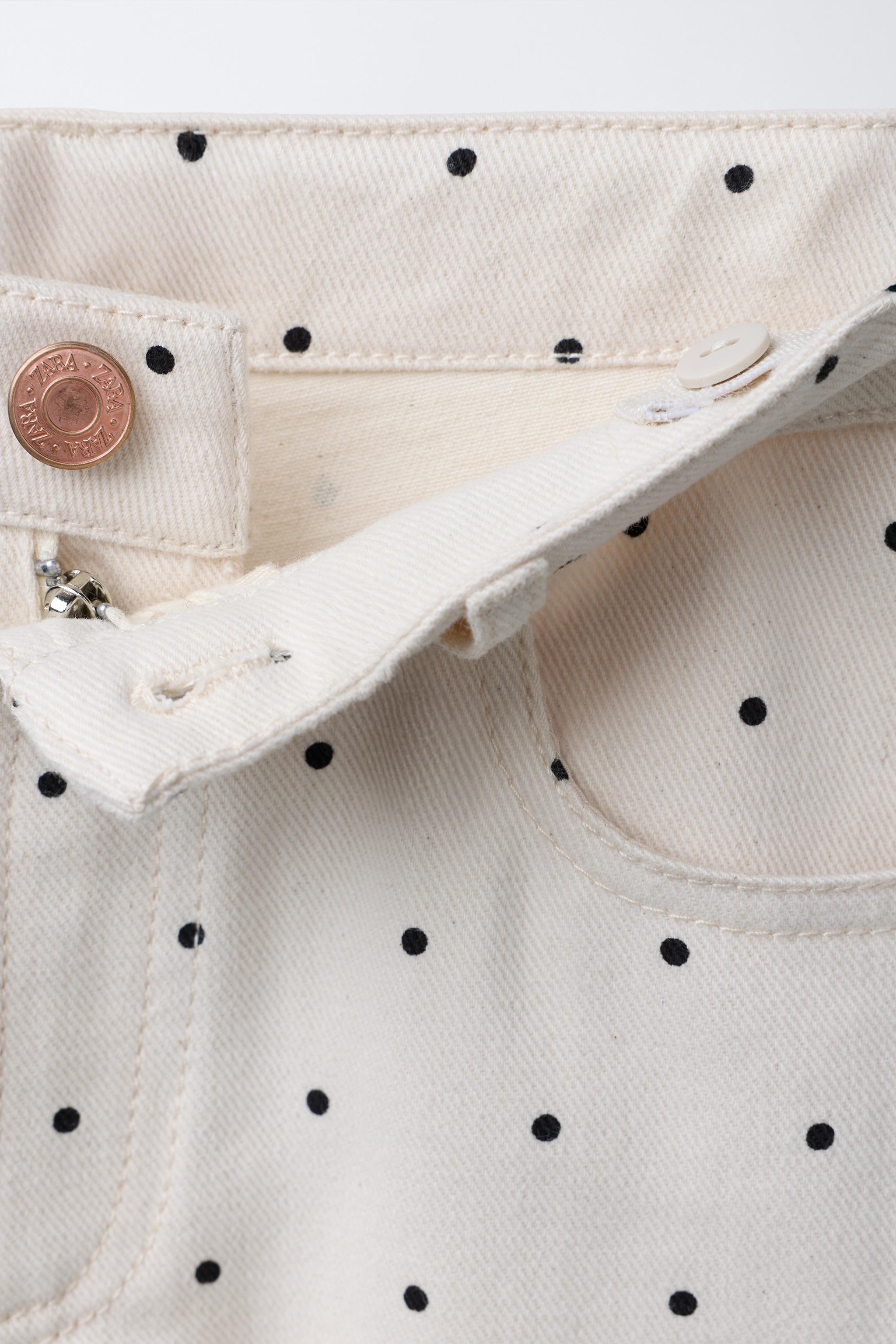 WIDE LEG POLKA DOT JEANS