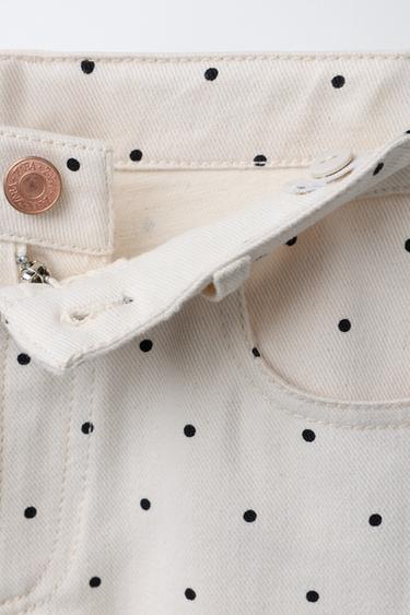 WIDE-LEG JEANS WITH POLKA DOTS - Sand / Black by Zara - Image 3