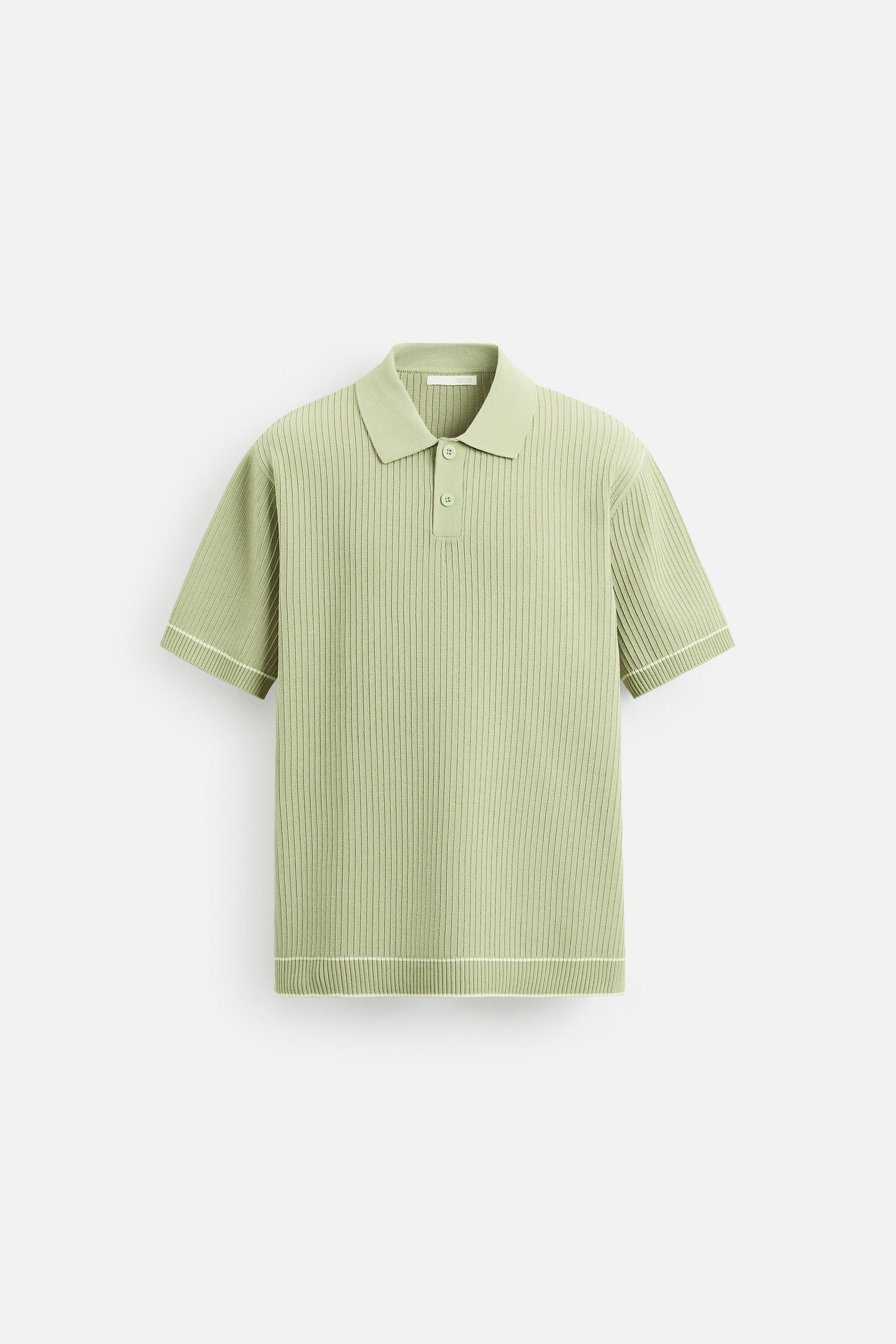 テクスチャーニットポロシャツ - グリーン | ZARA Japan / 日本