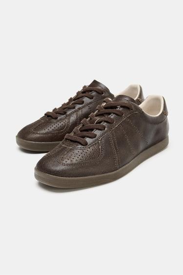 TENNIS EN CUIR - Marron de Zara - Image 5