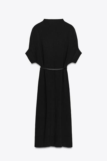 BELTED KNIT DRESS - Black by Zara