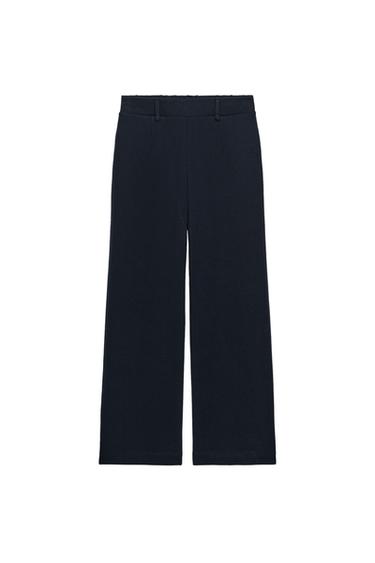 PANTALÓN PINZAS INTERLOCK - Marino oscuro de Zara