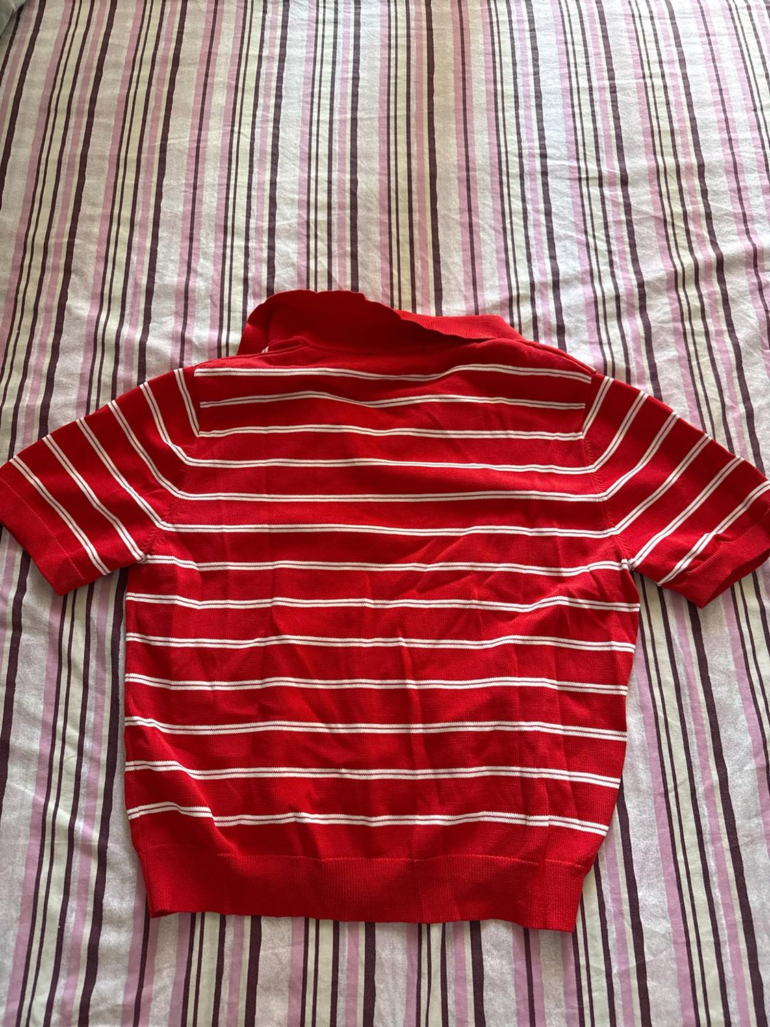 STRIPED SHORT SLEEVE KNIT POLO SHIRT - Image 2