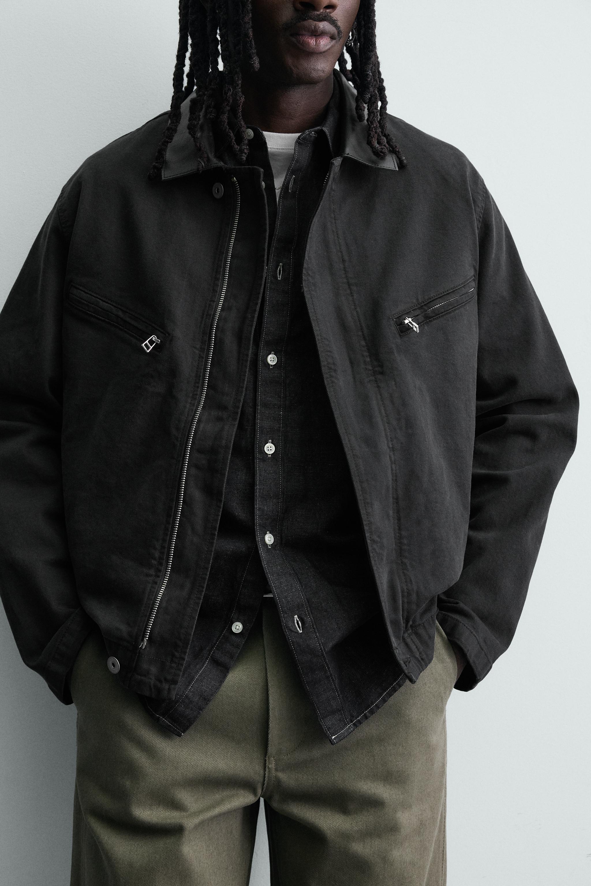 CONTRAST COLLAR DENIM JACKET