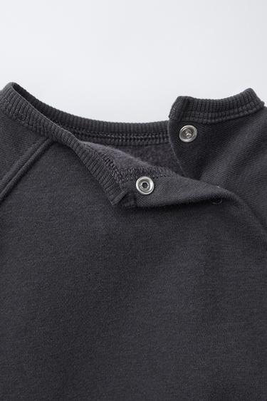 BASIC SWEATSHIRT AND JOGGER TROUSERS SET - Dark charcoal grey by Zara - Image 2