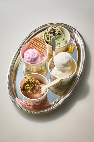 LOT POTS À GLACE RAYURES (LOT DE 8) - Vert / Bleu de Zara