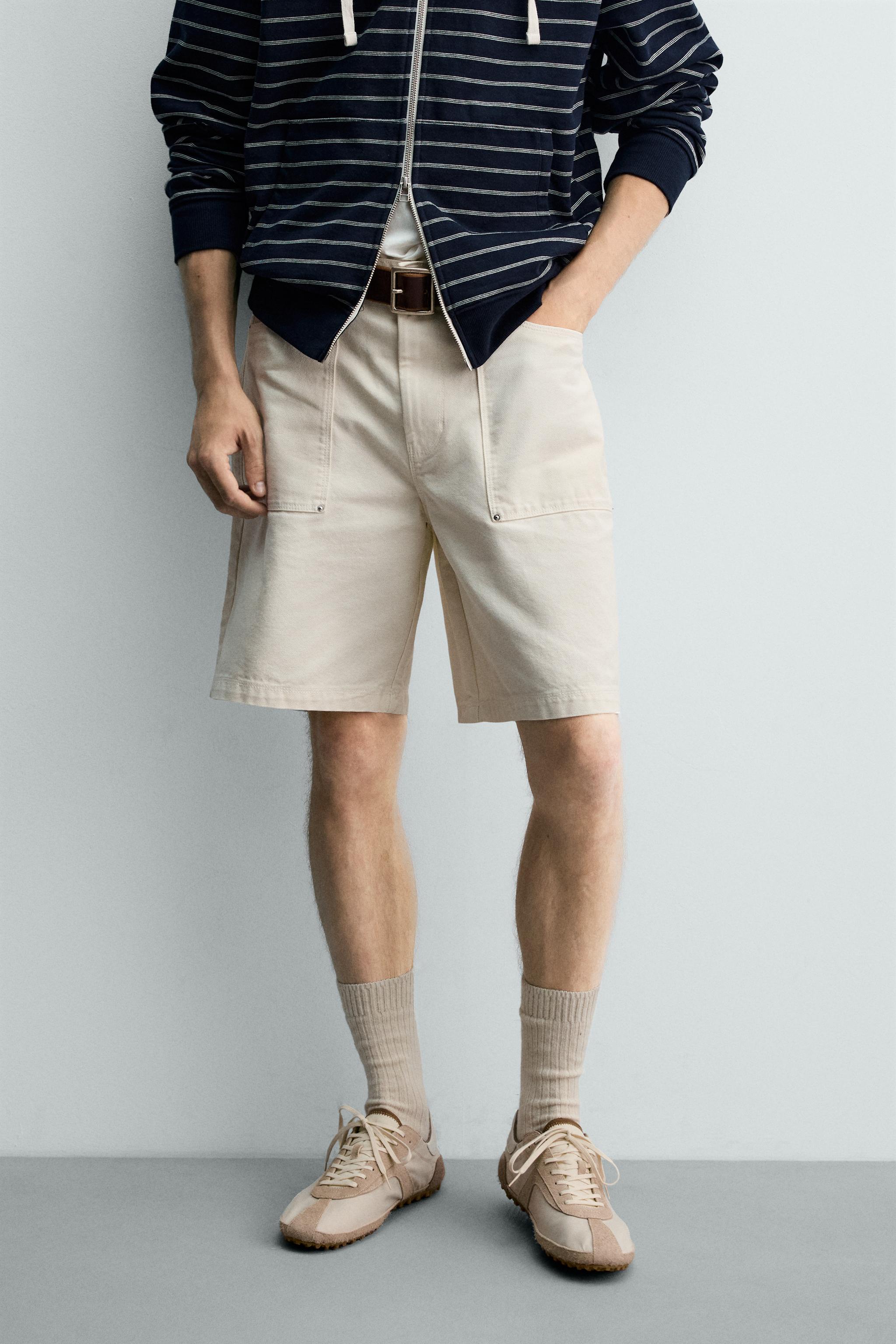 STRAIGHT FIT POCKET SHORTS — White