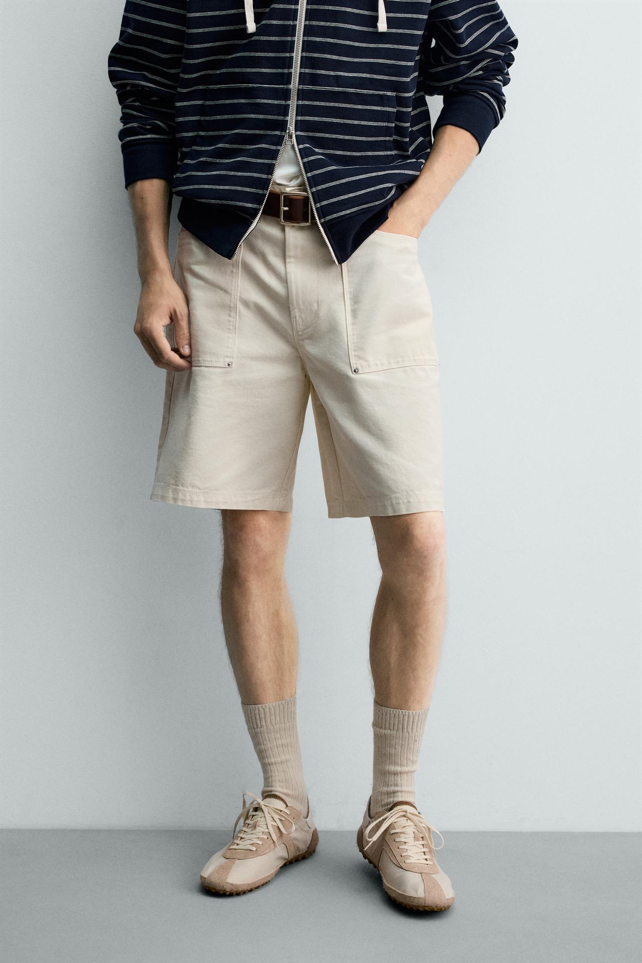 STRAIGHT FIT POCKET SHORTS — White