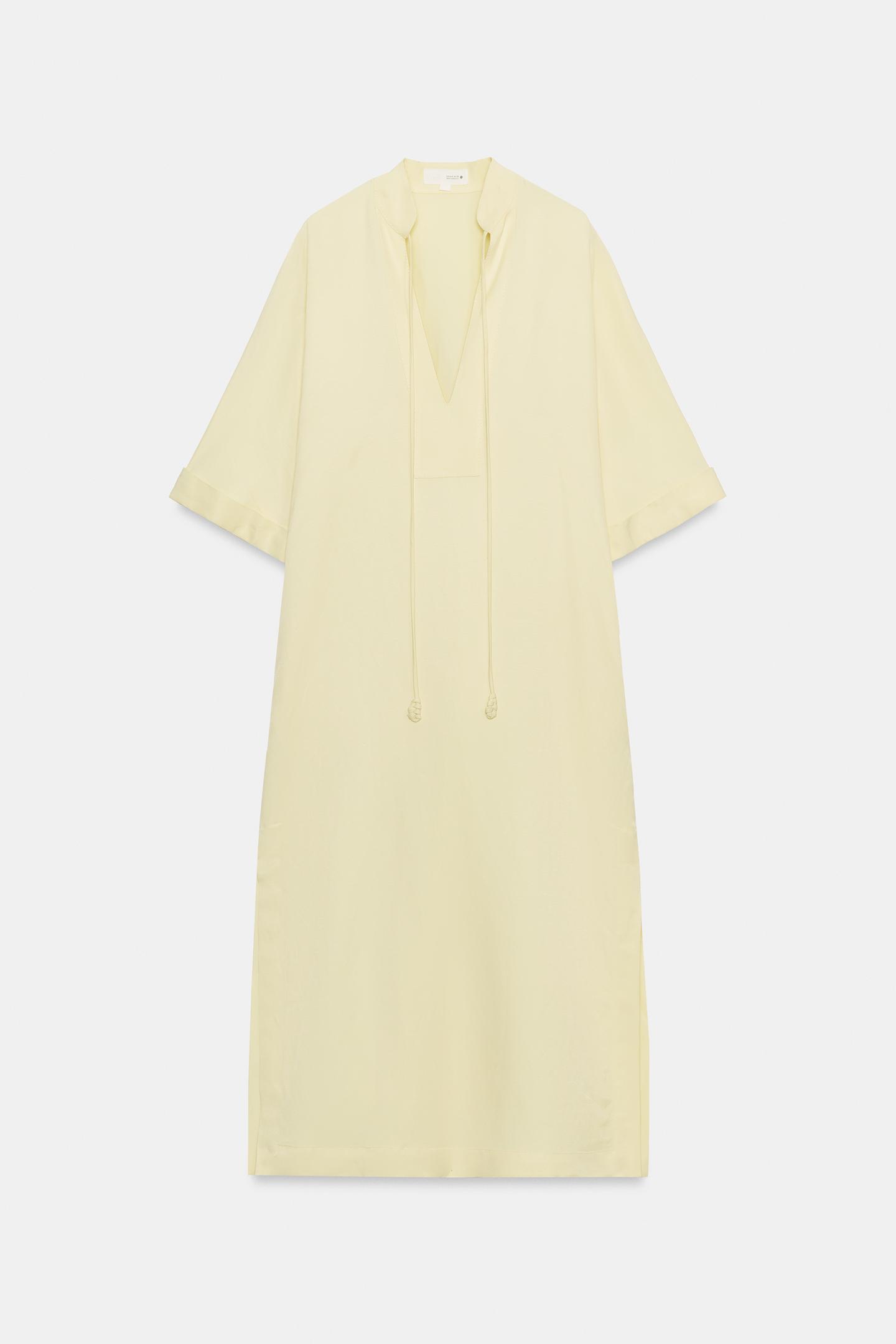 Женское платье Zara ZW Collection MIDI, цвет: Жёлтый — фото 10