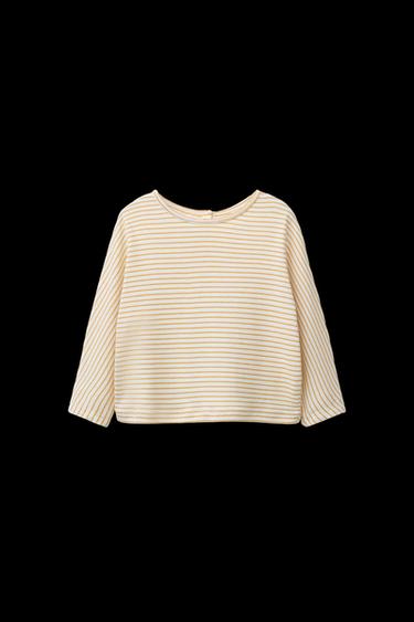 CAMISETA RAYA TEJIDA - Ocre de Zara - Imagen 0