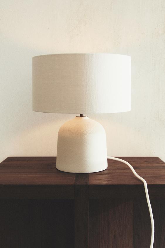 TABLE LAMP WITH CERAMIC BASE - Ecru by Zara - Image 0
