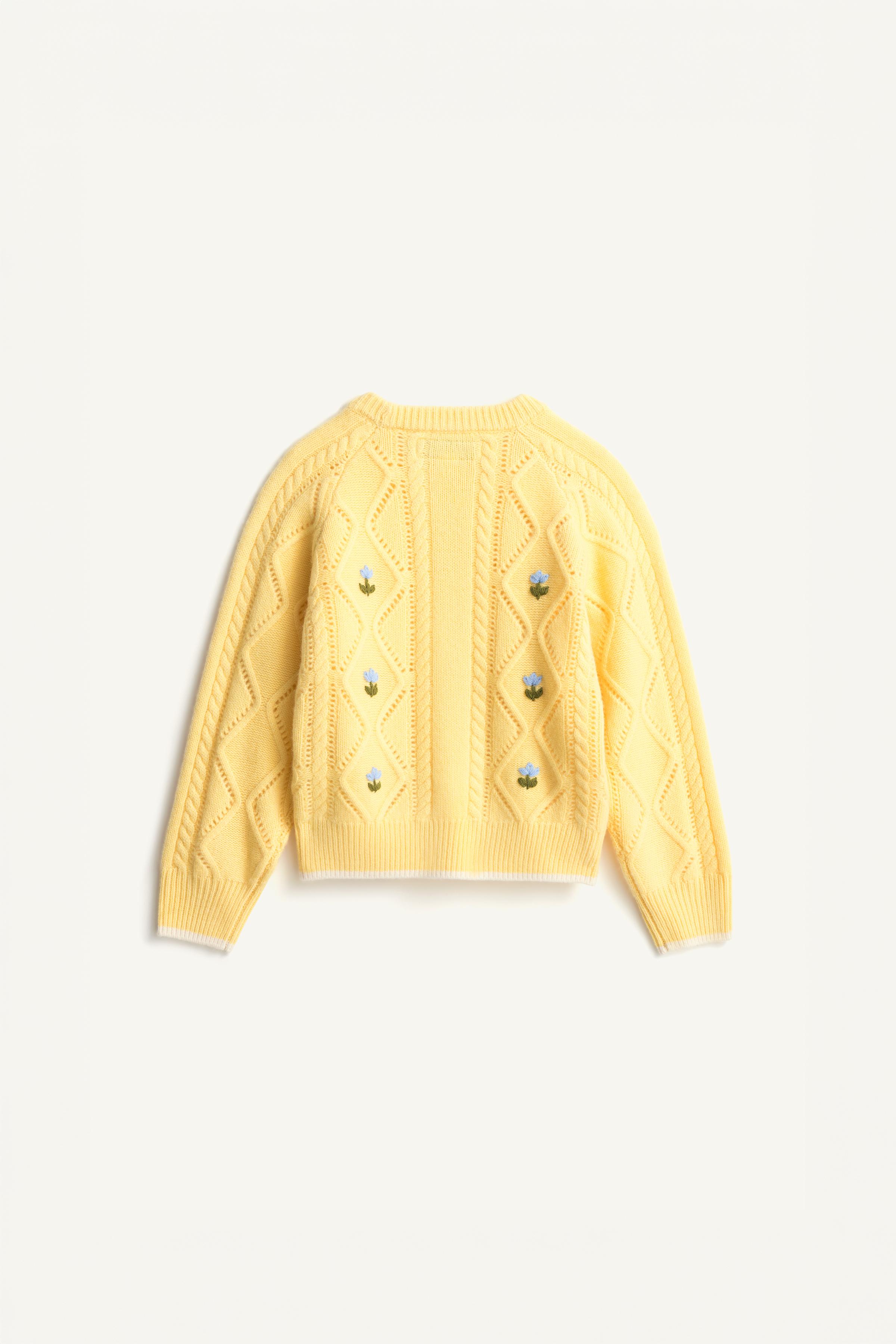 PULL 100% LAINE FLEURS BRODÉES ÉDITION LIMITÉE