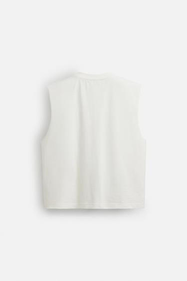 T-SHIRT IMPRIMÉ DÉLAVÉ - Blanc cassé de Zara - Image 7